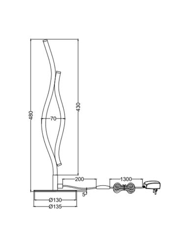 Moderne Tischlampe Blaze 35W regulierbar