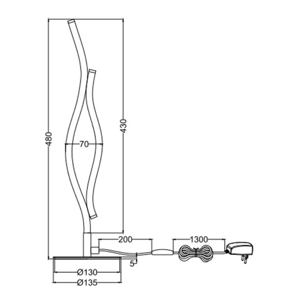 Moderne Tischlampe Blaze 35W regulierbar