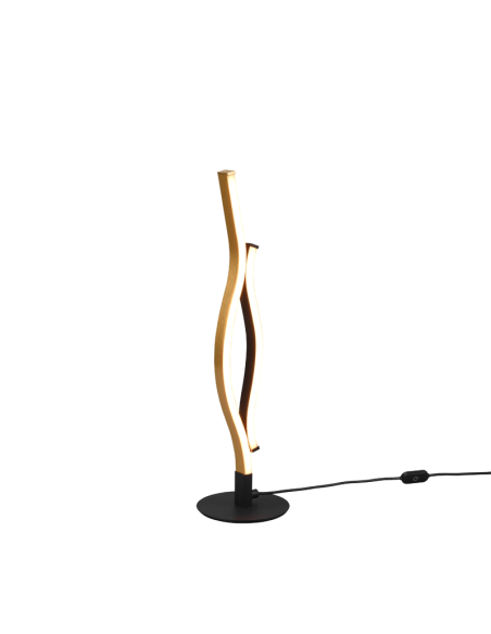 Lámpara de sobremesa moderna Blaze 35W bronce encendida luz cálida| LeonLeds