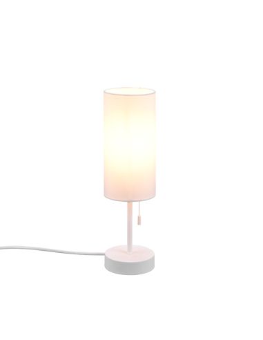 Lámpara de sobremesa pantalla redonda blanco | LeonLeds