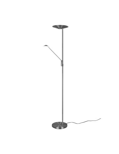 Lámpara de pie LED Brantford color níquel apagado | LeonLeds