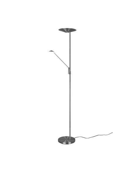 Lámpara de pie LED Brantford color níquel apagado | LeonLeds