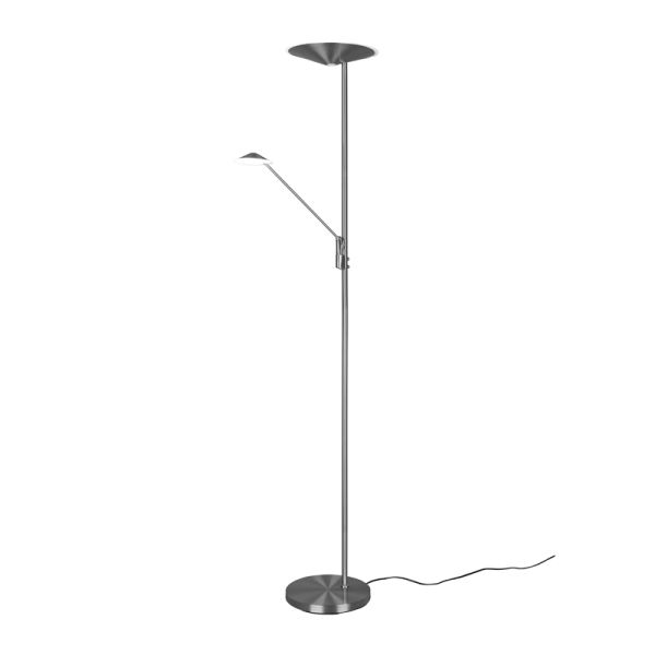 Lámpara de pie LED Brantford color níquel apagado | LeonLeds