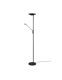 Lampadaire LED 2 lumières Brantford noir | leonleds