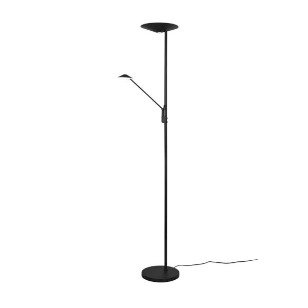 Lampadaire LED 2 lumières Brantford noir | leonleds
