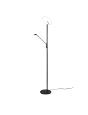 Lampadaire LED 2 lampes Brantford noir lumière chaude allumée | leonleds