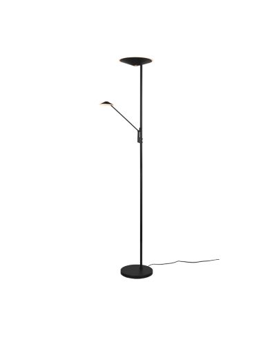 Lampadaire LED à 2 lampes Brantford noir éteint | leonleds
