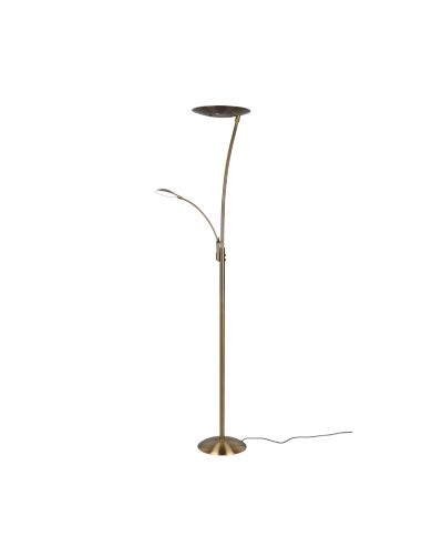 Lámpara de pie LED 2 luces Granby bronce | LeonLeds