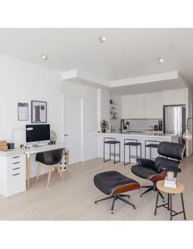 Plafonnier LED intégré minimaliste rond 8W Studio 3000K blanc ambiant 9cm