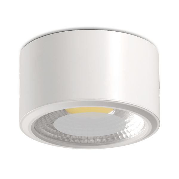 Plafonnier LED intégré minimaliste rond 8W et 12W Studio 3000K blanc 12cm