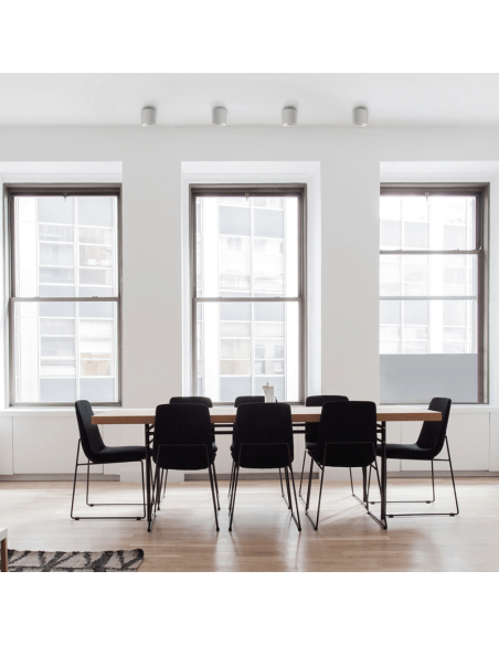 Candeeiro de tecto LED minimalista redondo Soul GU10 8W branco ambiente