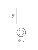 Plafón LED redondo minimalista Soul GU10 8W blanco medidas