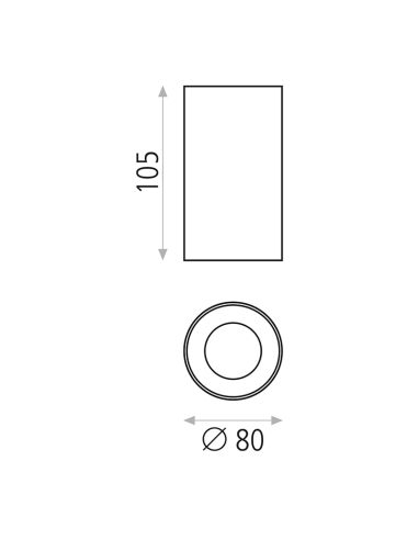 Plafonnier LED minimaliste rond Soul GU10 8W mesures blanches