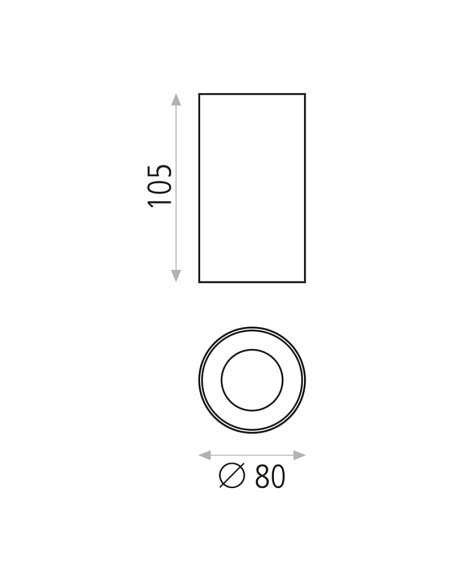 Plafonnier LED minimaliste rond Soul GU10 8W mesures blanches