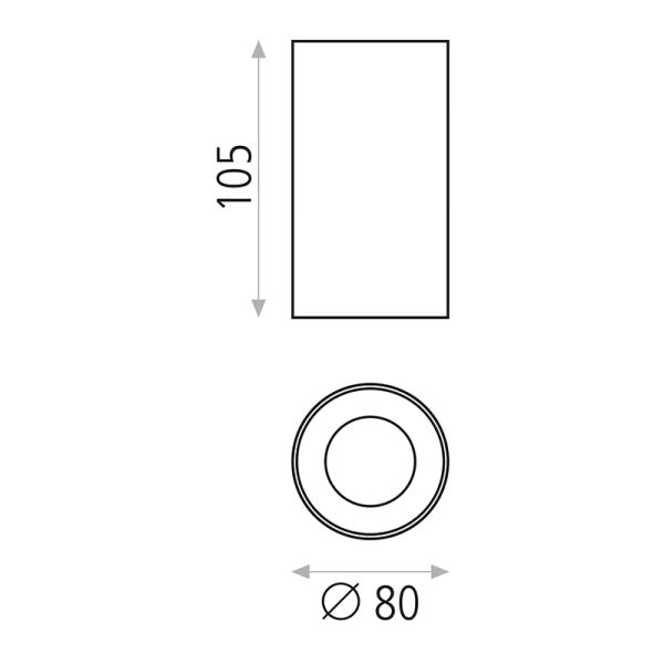 Plafón LED redondo minimalista Soul GU10 8W blanco medidas