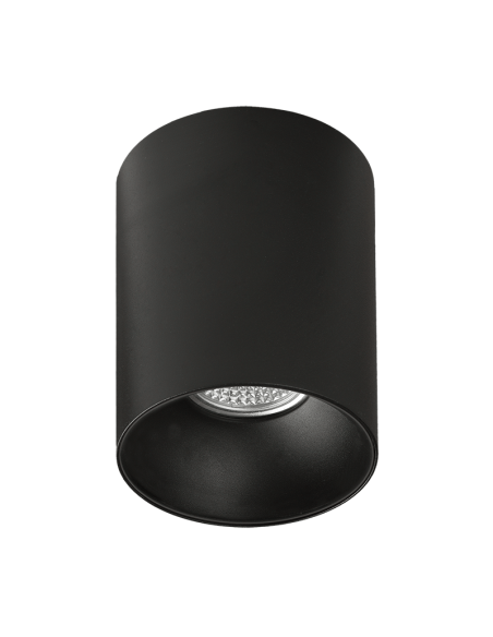 Plafonnier LED minimaliste rond Soul GU10 8W noir