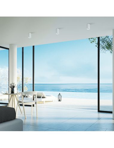 Plafonnier LED Dseta GU10 blanc 8W environnement IP20