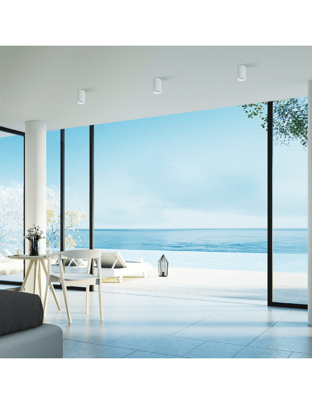 Plafonnier LED Dseta GU10 blanc 8W environnement IP20