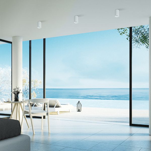 Plafonnier LED Dseta GU10 blanc 8W environnement IP20