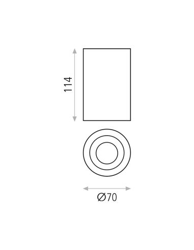 Plafón de techo LED Dseta GU10 blanco 8W IP20 medidas