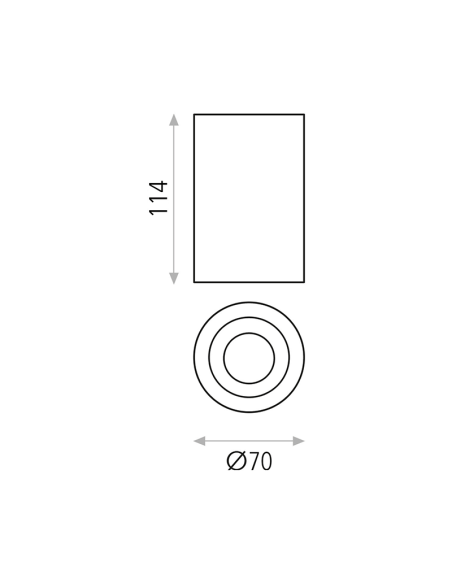 Plafón de techo LED Dseta GU10 blanco 8W IP20 medidas