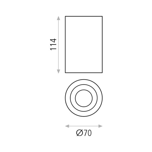 Plafonnier LED Dseta GU10 blanc 8W mesures IP20
