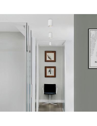 Spot de plafond LED circulaire Sima GU10 8 W blanc IP20 ambiant