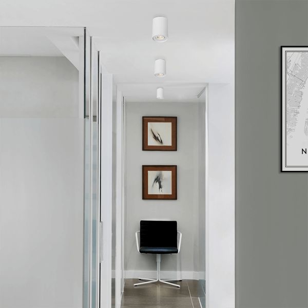 Spot de plafond LED circulaire Sima GU10 8 W blanc IP20 ambiant