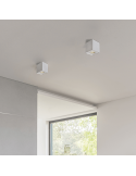 Plafonnier LED Carré Cuadraro Orientable blanc 8W GU10 ambiant