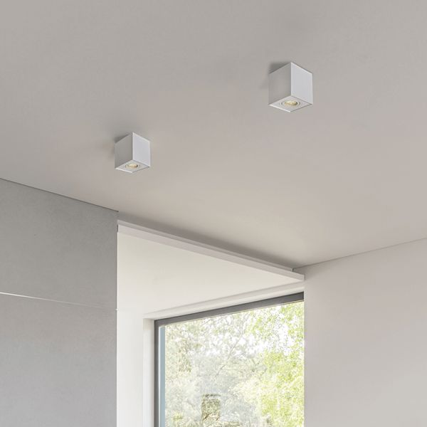 Plafonnier LED Carré Cuadraro Orientable blanc 8W GU10 ambiant
