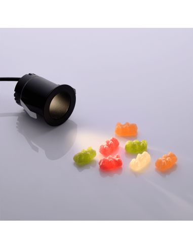 Downlight Empotrable LED Dot Mini negro ABS 3W 3000K 245Lm ambiente con luz