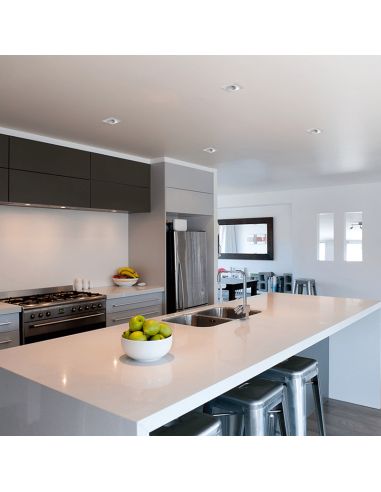 Downlight encastrável quadrado LED Doro branco 8W GU10 CL. ambiente II