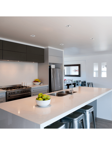 Downlight encastrável quadrado LED Doro branco 8W GU10 CL. ambiente II