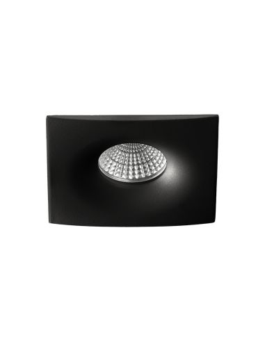 Downlight Empotrable cuadrado LED Doro  negro 8W GU10 CL. II