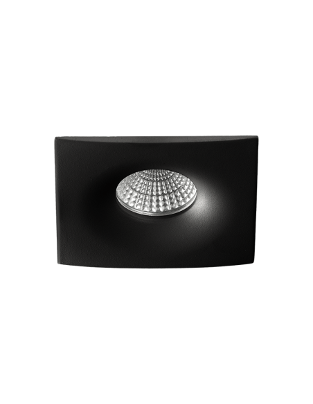 Downlight Empotrable cuadrado LED Doro  negro 8W GU10 CL. II