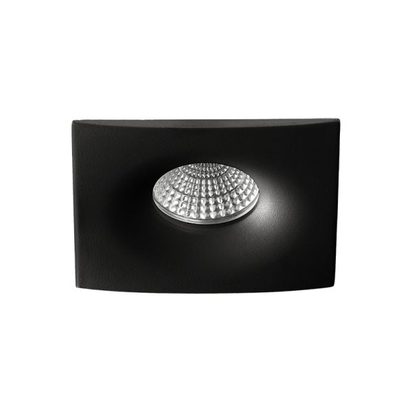 Downlight Empotrable cuadrado LED Doro  negro 8W GU10 CL. II