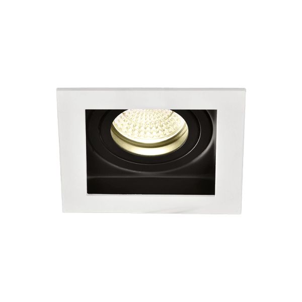 Downlight LED cuadrado empotrable San blanco 8W GU10 IP20