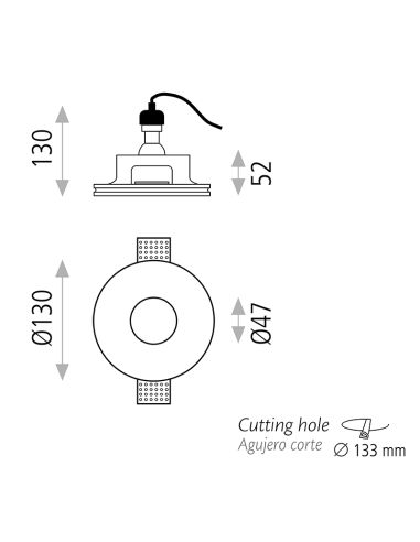 Downlight LED redondo empotrable Gamma 8W Gu10 IP20 blanca detalles
