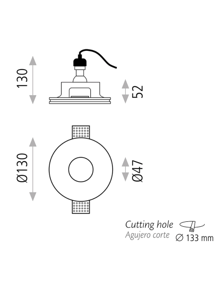 Downlight LED redondo empotrable Gamma 8W Gu10 IP20 blanca detalles