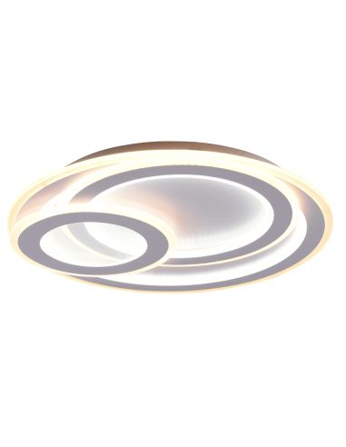 Plafón de techo LED redondo Mita blanco luz cálida encendida| LeonLeds