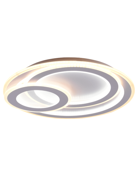 Plafón de techo LED redondo Mita blanco luz cálida encendida| LeonLeds