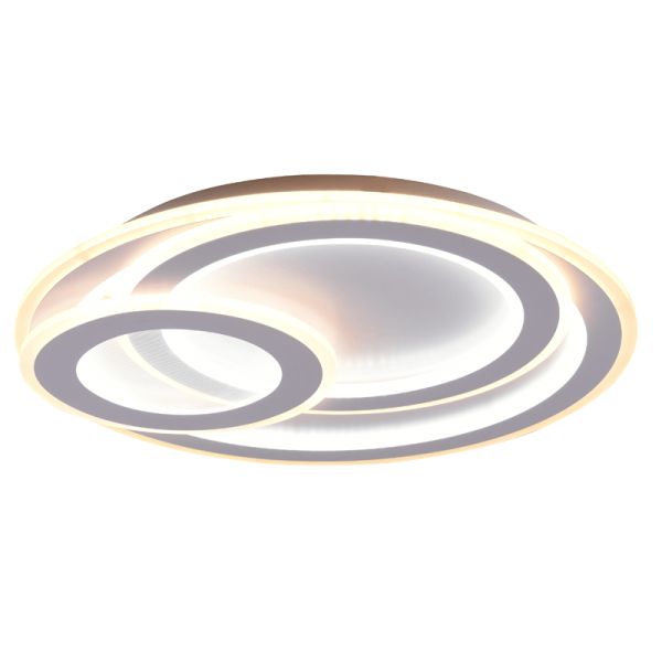 Plafón de techo LED redondo Mita blanco luz cálida encendida| LeonLeds