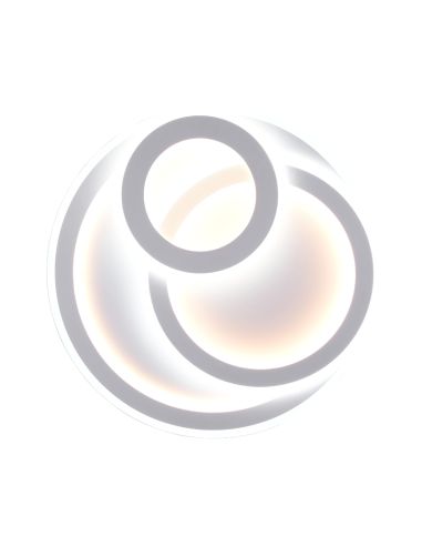 Plafon LED redondo Mita branco ligado visto de baixo | leonleds