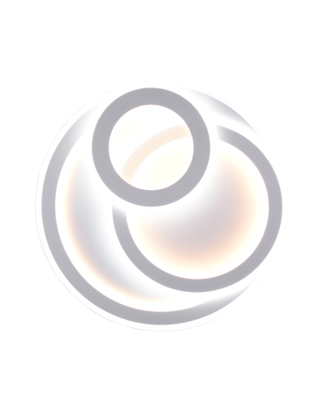 Plafon LED redondo Mita branco ligado visto de baixo | leonleds