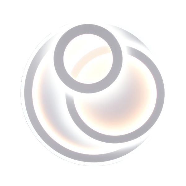 Plafonnier LED rond Mita blanc allumé vu du dessous | leonleds