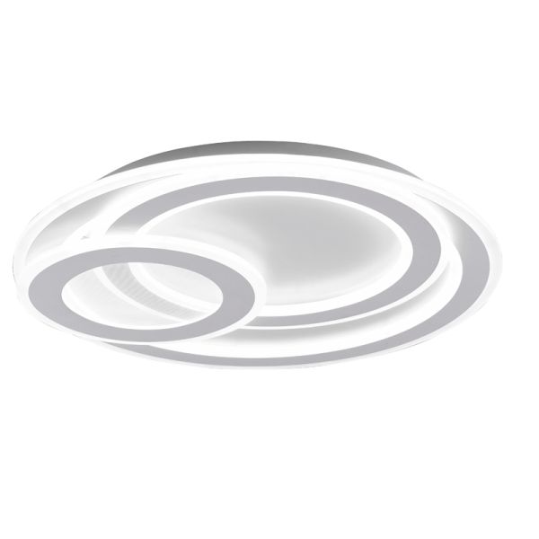 Plafonnier LED rond Mita blanc avec lumière froide allumée | leonleds