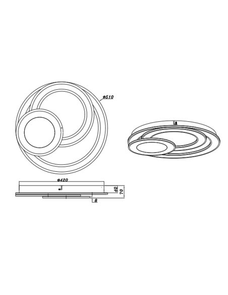 Plafonnier LED rond Mita blanc détails techniques | leonleds