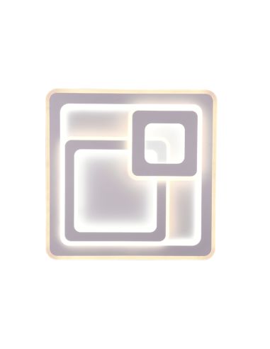 Plafón de techo LED cuadrado Mita blanco luz cálida encendida| LeonLeds