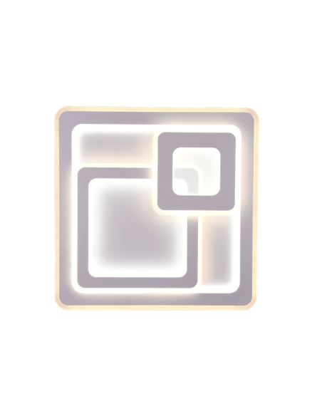 Plafonnier LED carré Mita lumière chaude blanche allumée | leonleds