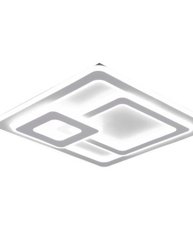 Plafón de techo LED cuadrado Mita blanco luz fría encendida| LeonLeds